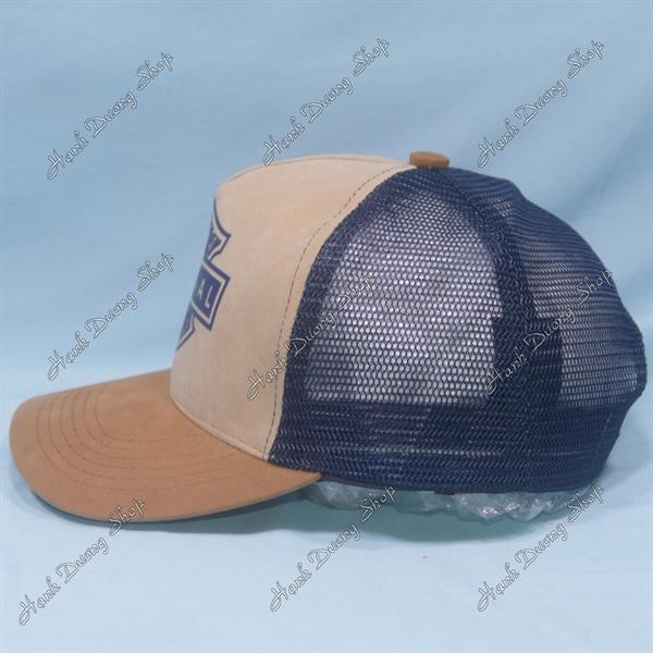Nón kết lưới in dẻo chữ Cap Man Original phía trước là vải nhung, kết nhung vòng đầu 55-58cm phía trong có may tem - Xanh đen &amp; kaki
