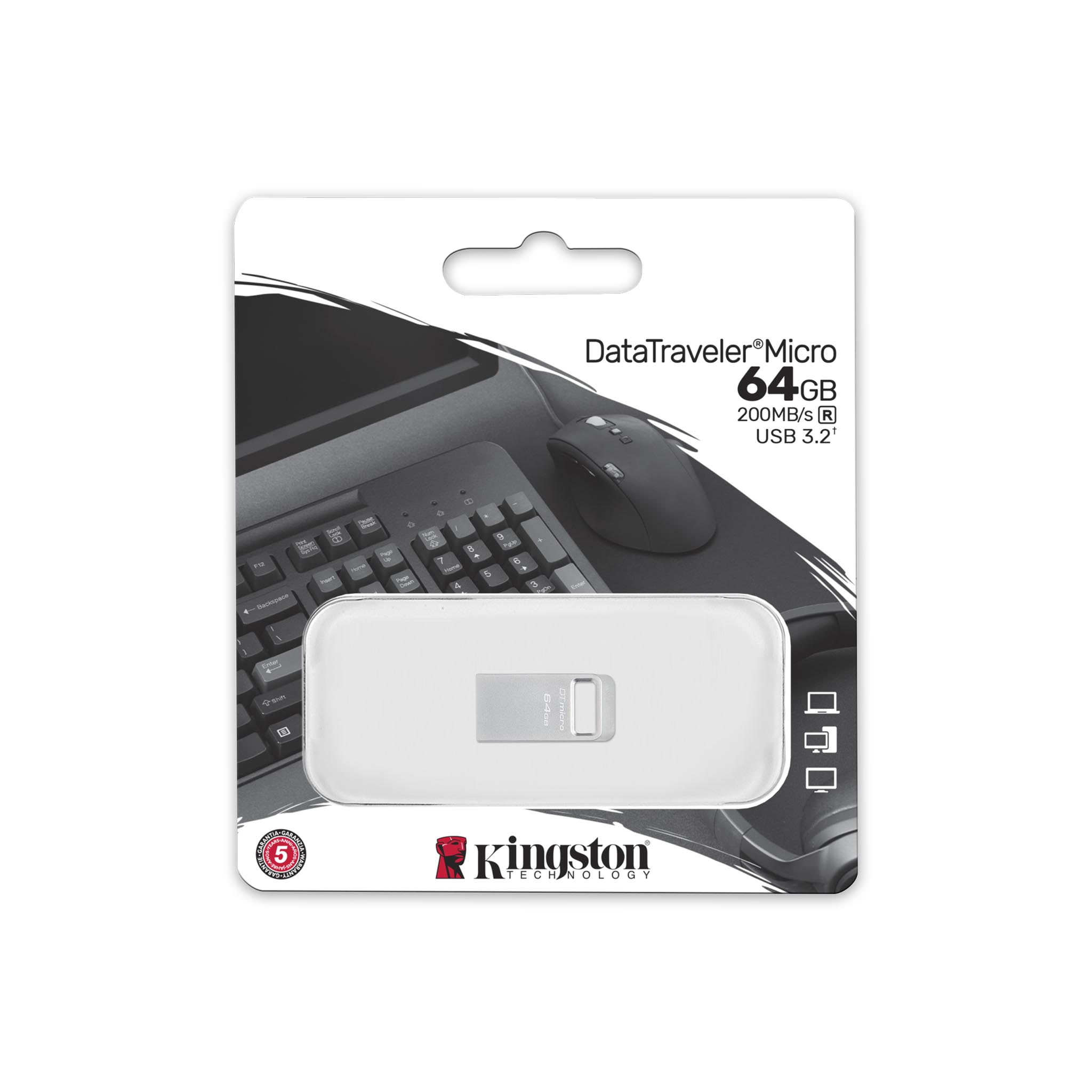 USB Kingston DataTraveler Micro 64GB - DTMC3G2/64GB - Hàng Chính Hãng
