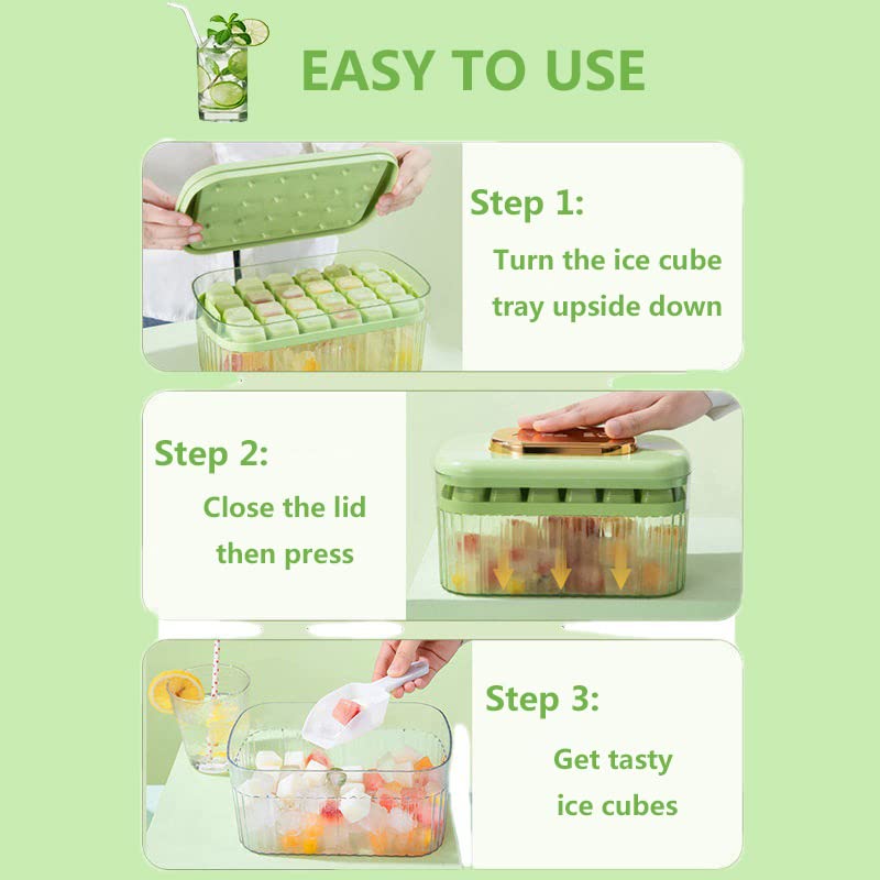 Bộ khay làm đá,ép lấy đá, đựng đá Ice Cube Tray