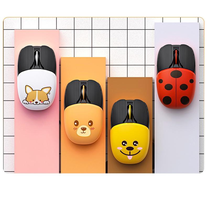 Chuột bluetooth Không Dây 2.4G + Chuột Hoạt Hình 3 Chế Độ