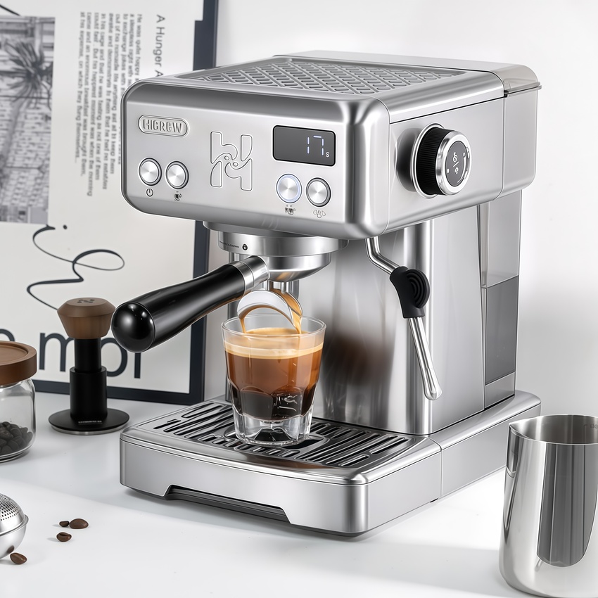 Máy pha cà phê chuyên nghiệp Espresso, Cappuccino, Latte. Thương hiệu Mỹ cao cấp HiBREW - H10. Hàng chính hãng