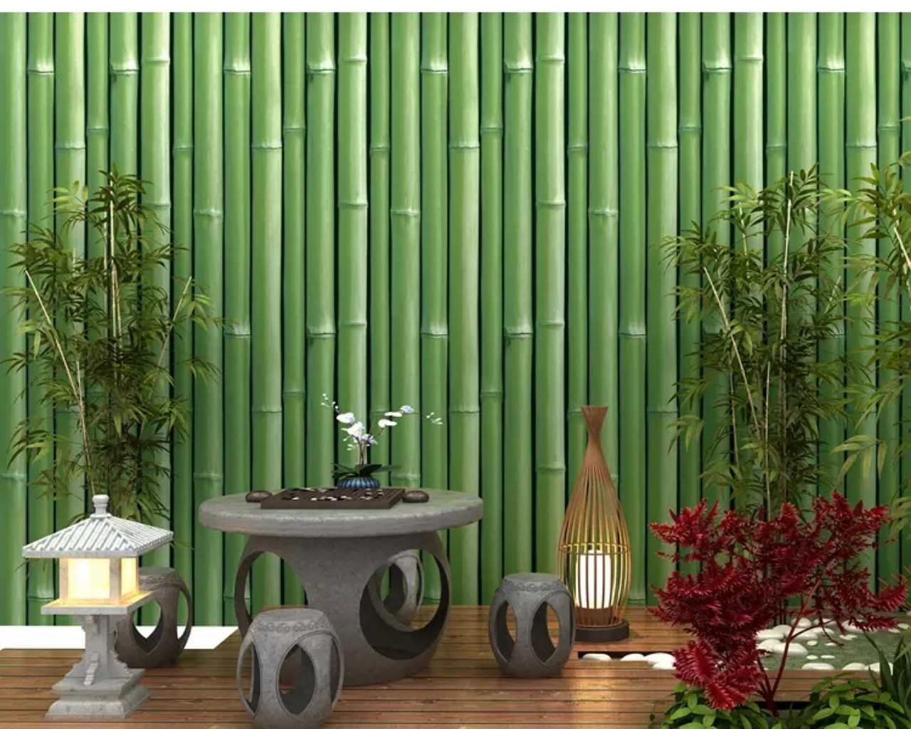 Cuộn 5 Mét Decal Giấy Dán Tường Bụi Tre