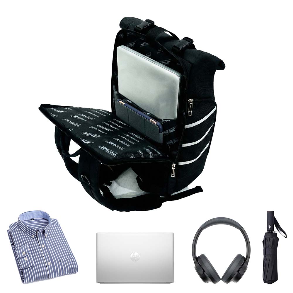 Balo du lịch cao cấp nắp gập dung tích lớn Xbags DarkBear XB 1202 đựng laptop 17 inch, chống sốc, chống nước – phong cách sang trọng, tiện dụng!