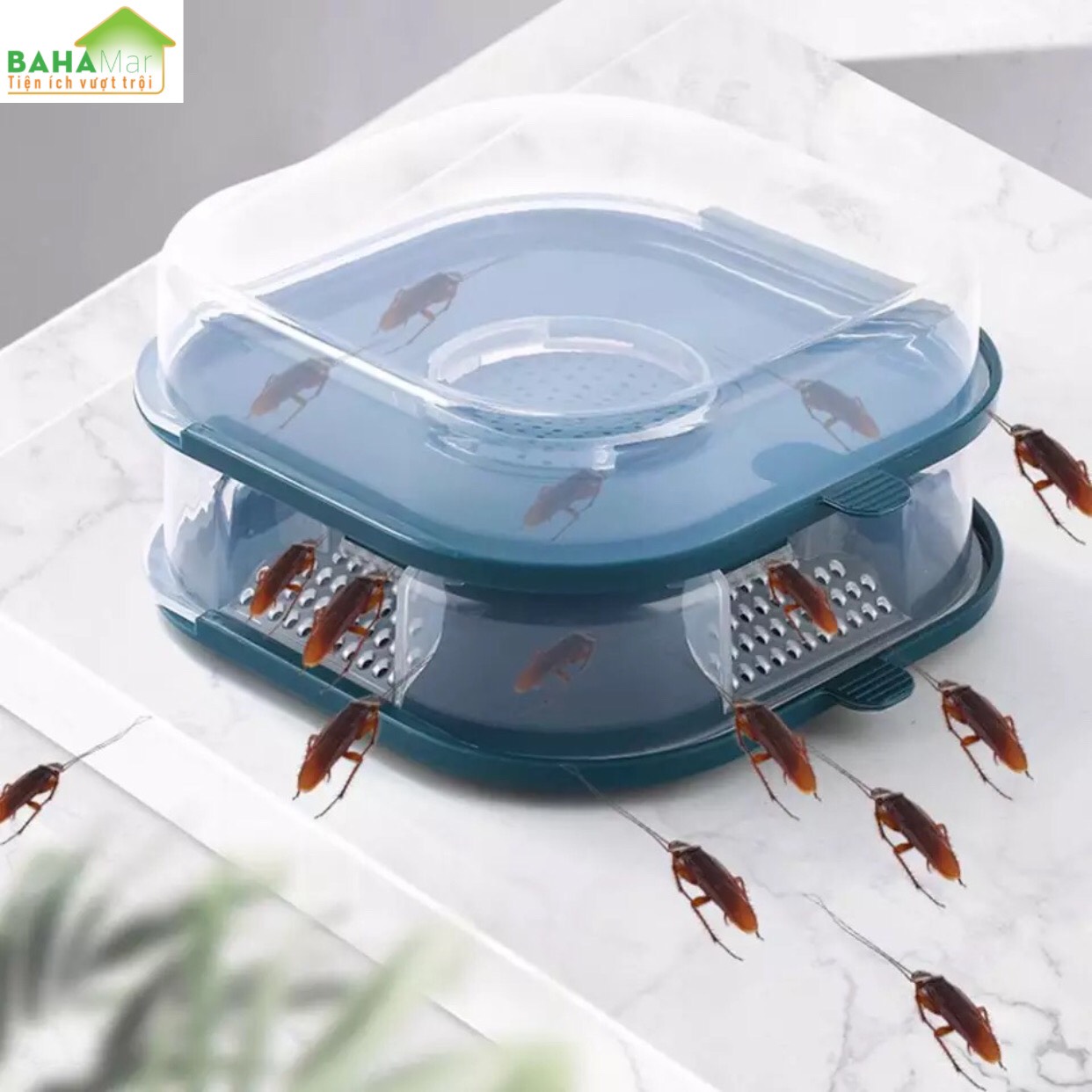 HỘP BẪY GIÁN VÀ CÔN TRÙNG NHỎ TỰ ĐỘNG 2 TẦNG "BAHAMAR" Thiết Kế cửa để gián sẽ đi qua cửa sập không quay ra được và được bị mắc kẹt.