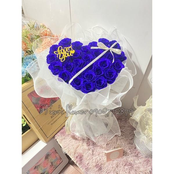 Bó hoa nhũ kim tuyến hình tim 30 bông xinh xắn
