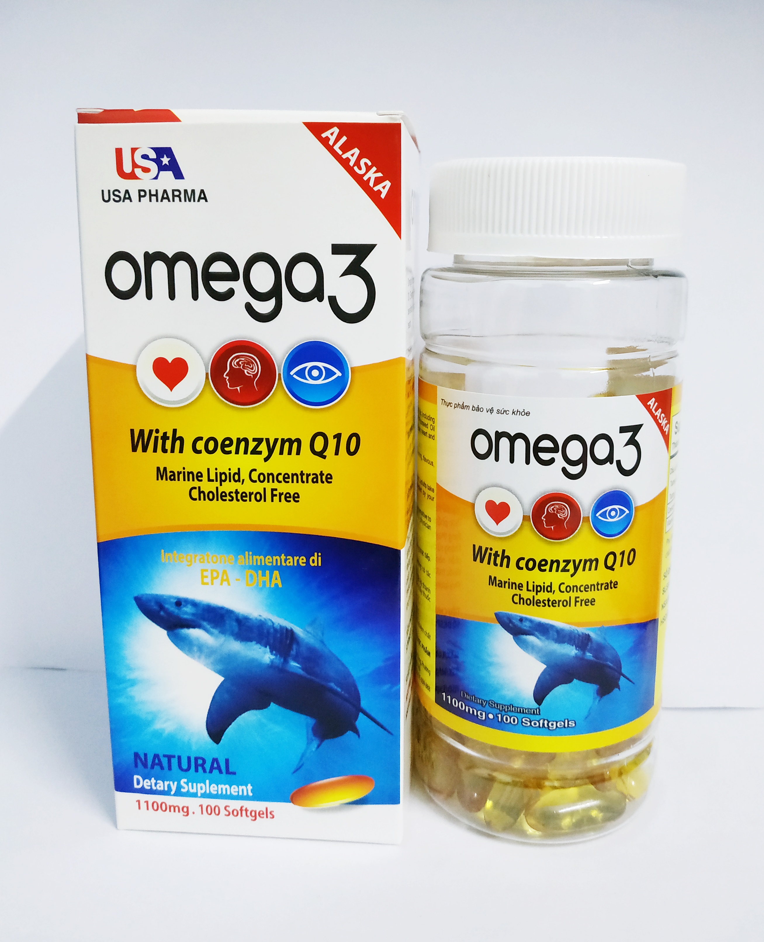 Viên Uống Dầu Cá Alaska Omega 3 Tốt Cho Mắt, Tim, Não - Giảm Nguy Cơ Mắc Bệnh Tim Mạch - Omega3 Lọ 100 Viên