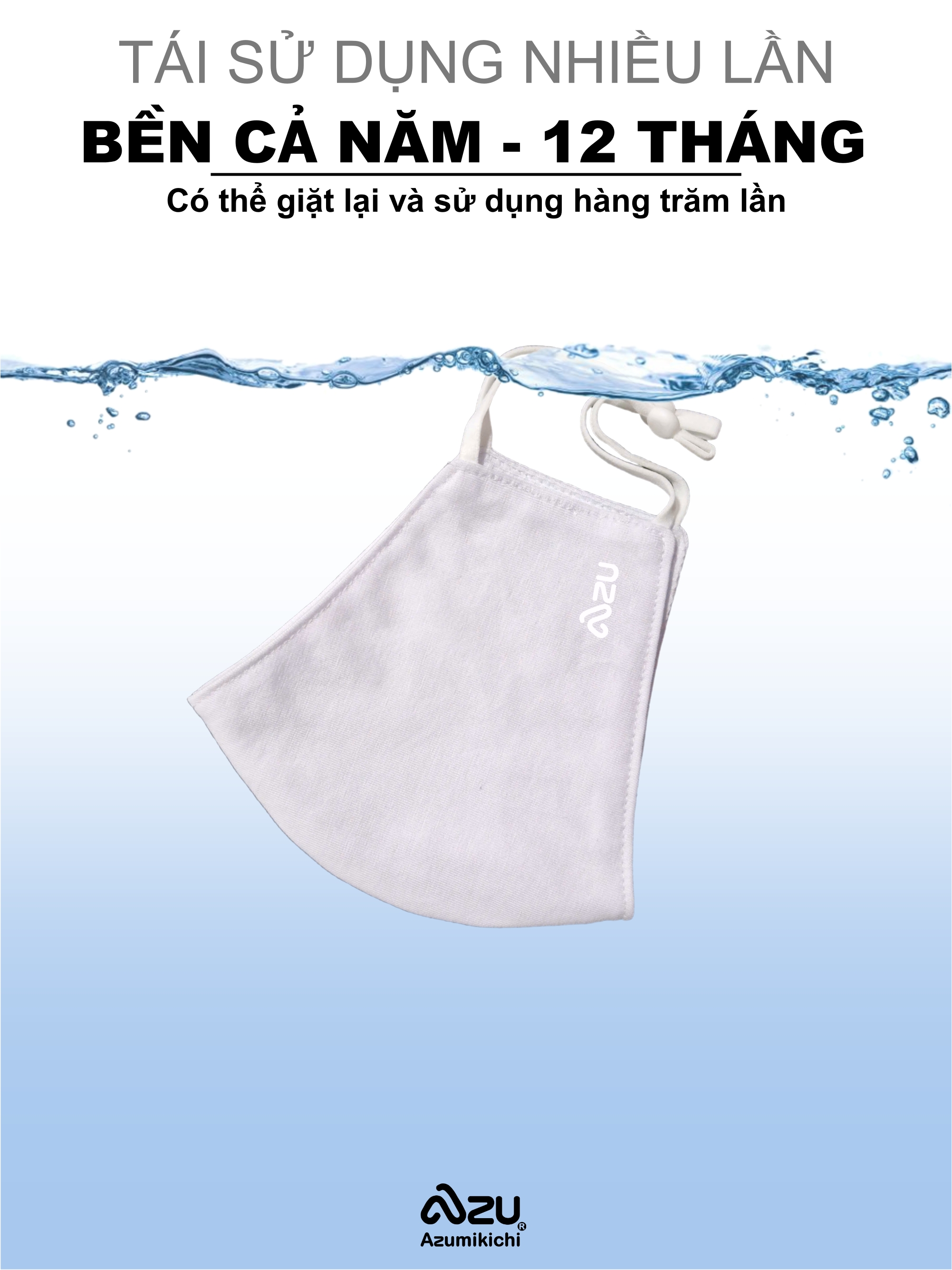 Khẩu trang làm việc LAVI màu trắng, khau trang văn phòng làm bằng vải thun 100% cotton cao cấp, khẩu trang 3d thương hiệu Azumikichi