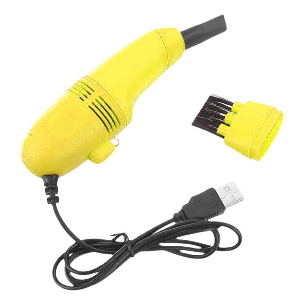 2x Mini Desktop Vacuum Cleaner Hairs Printer Window Groove Yellow+Blue