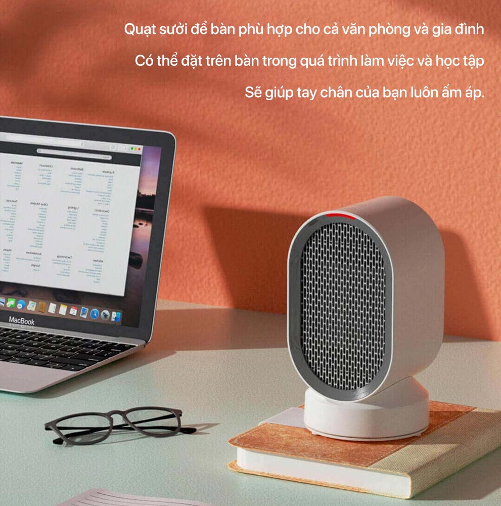 Quạt Sưởi Gốm XIAOMI MINI DOUHE DH-QN04, Phù Hợp Diện Tích Hoạt Động 10 m2, Công Suất 600 W - Hàng Chính Hãng