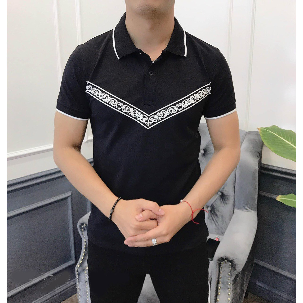 ÁO THUN NAM CỔ BẺ DÁNG BODY TAY NGẮN