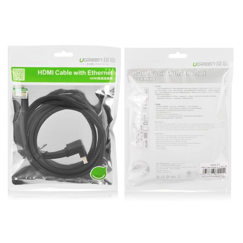 Ugreen UG10173HD103TK 2M màu Đen Cáp tín hiệu HDMI chuẩn 1.4 đầu bẻ góc 90 độ - HÀNG CHÍNH HÃNG