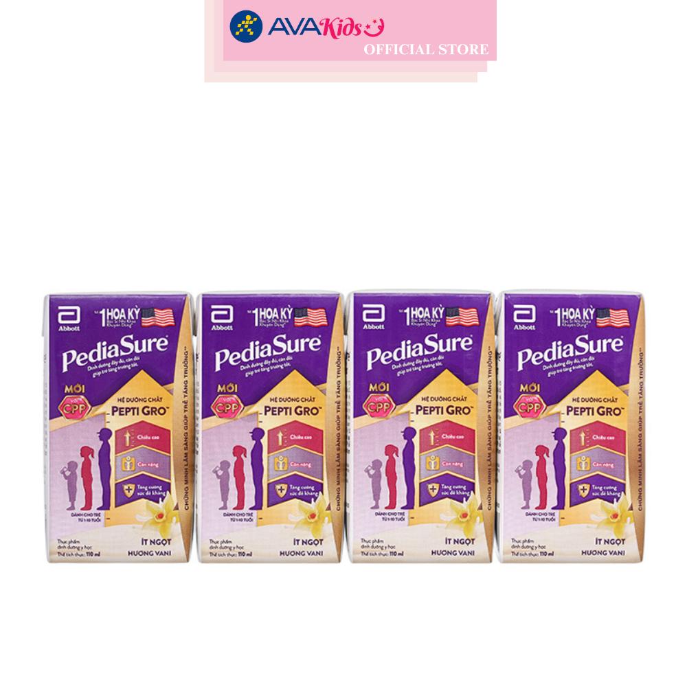 Thùng 48 hộp sữa pha sẵn Abbott PediaSure hương vani 110 ml (1 - 10 tuổi)