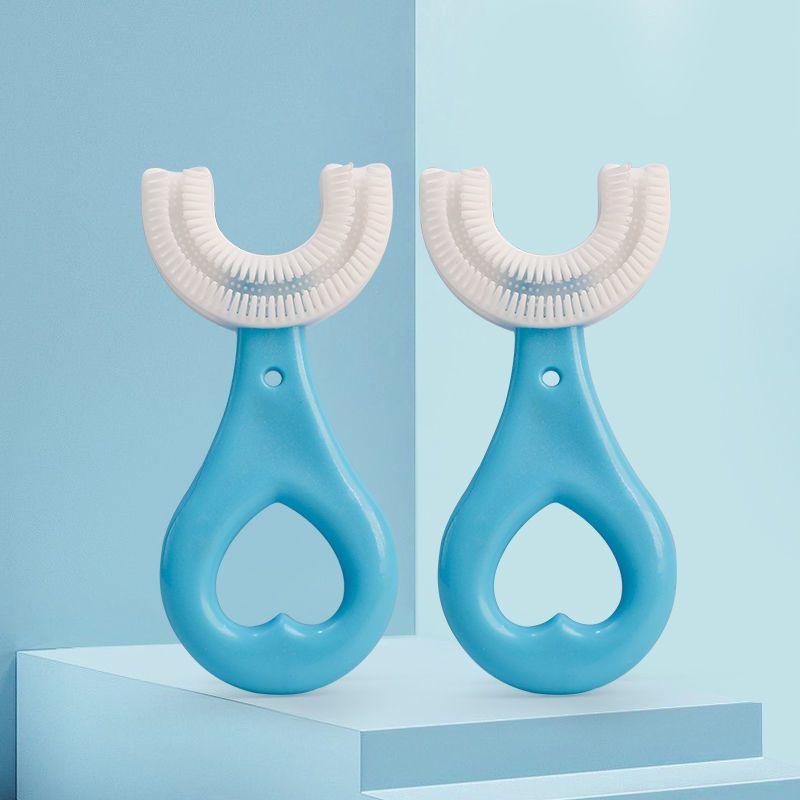 Bàn Chải Đánh Răng Hình Chữ U Bằng Silicon Cho Bé, Bàn Chải Tập Đánh Răng