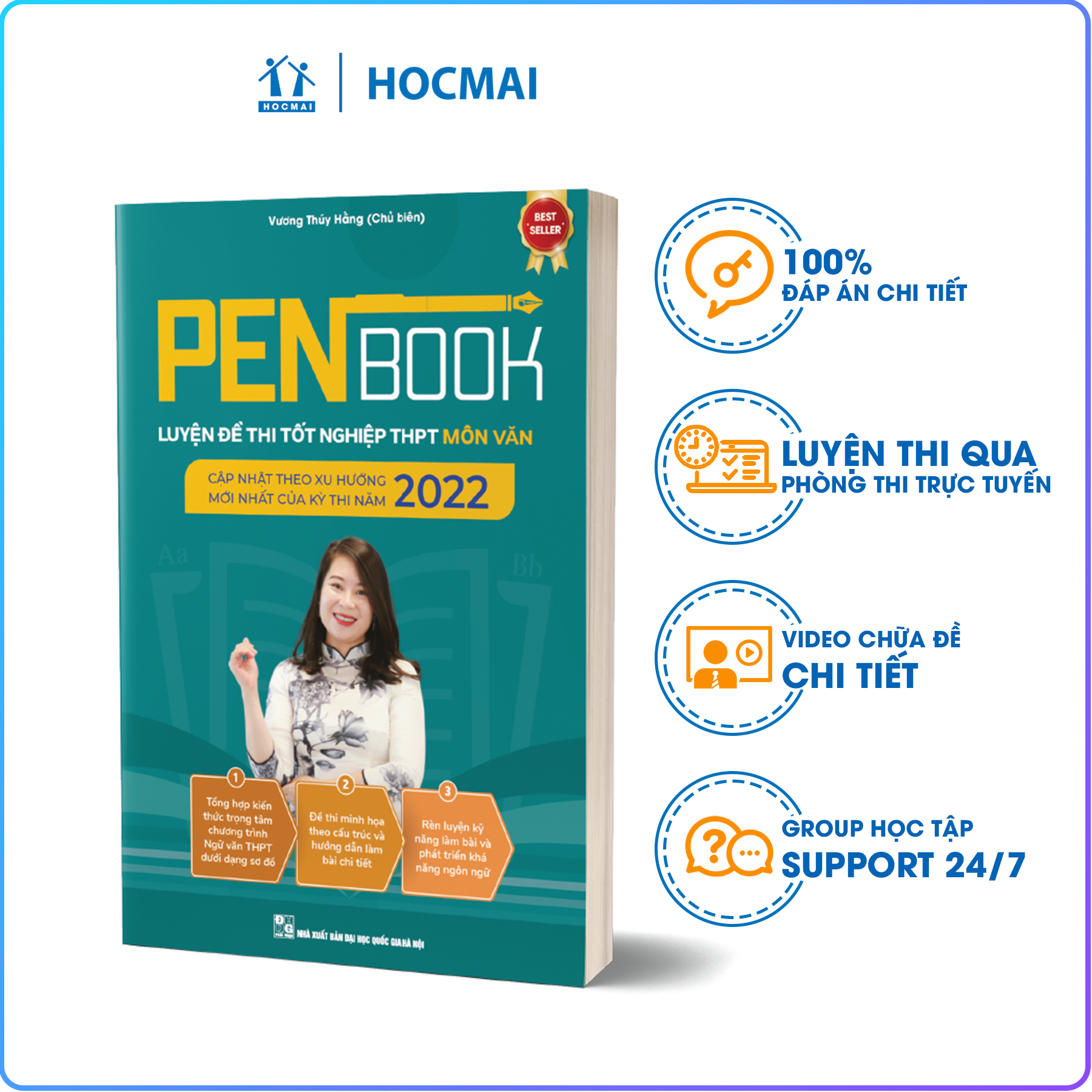 Combo 2 cuốn - PENBOOK Luyện đề thi Tốt nghiệp THPT - Bộ 2 môn Văn, Anh