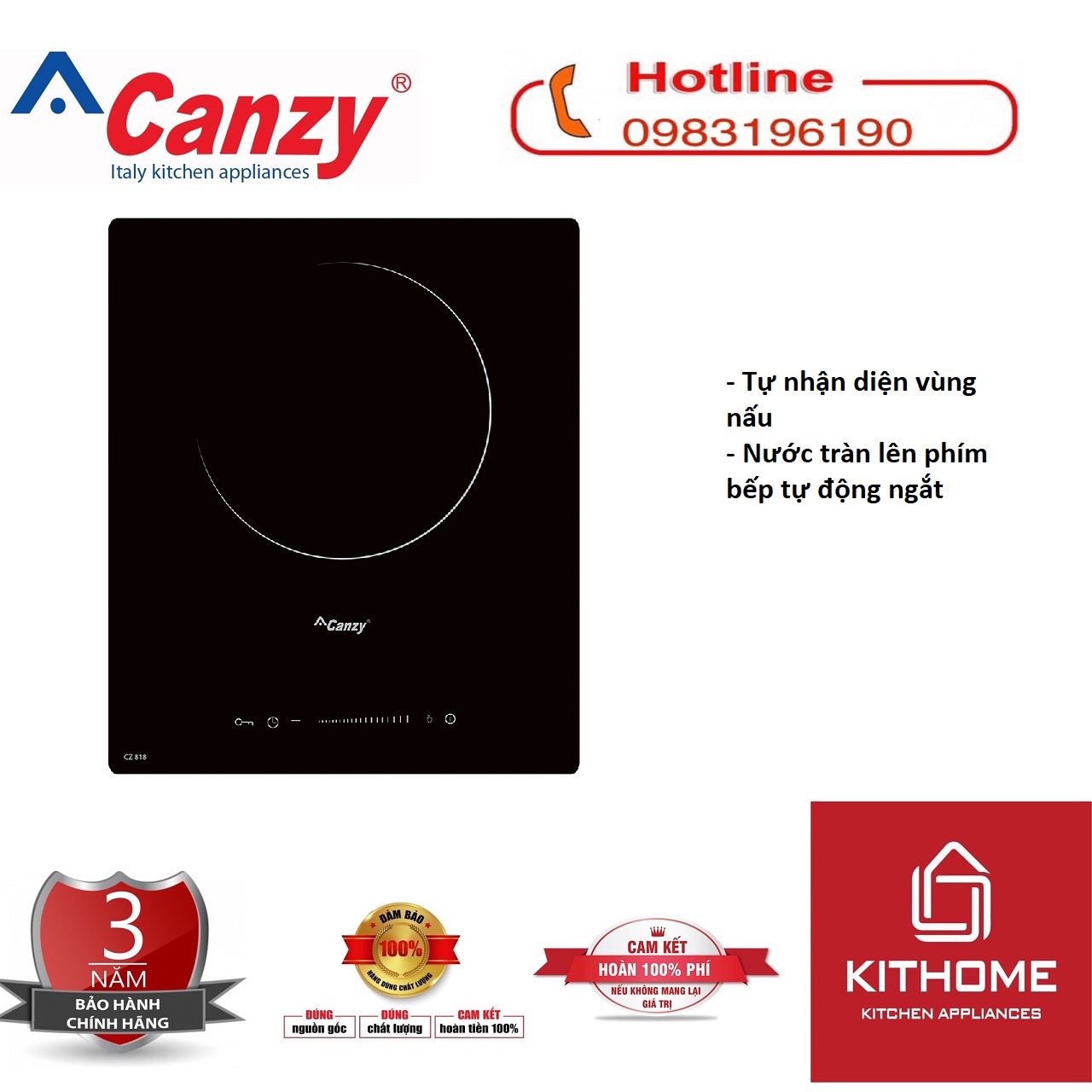 Bếp từ đơn CANZY CZ-818 - Hàng chính hãng