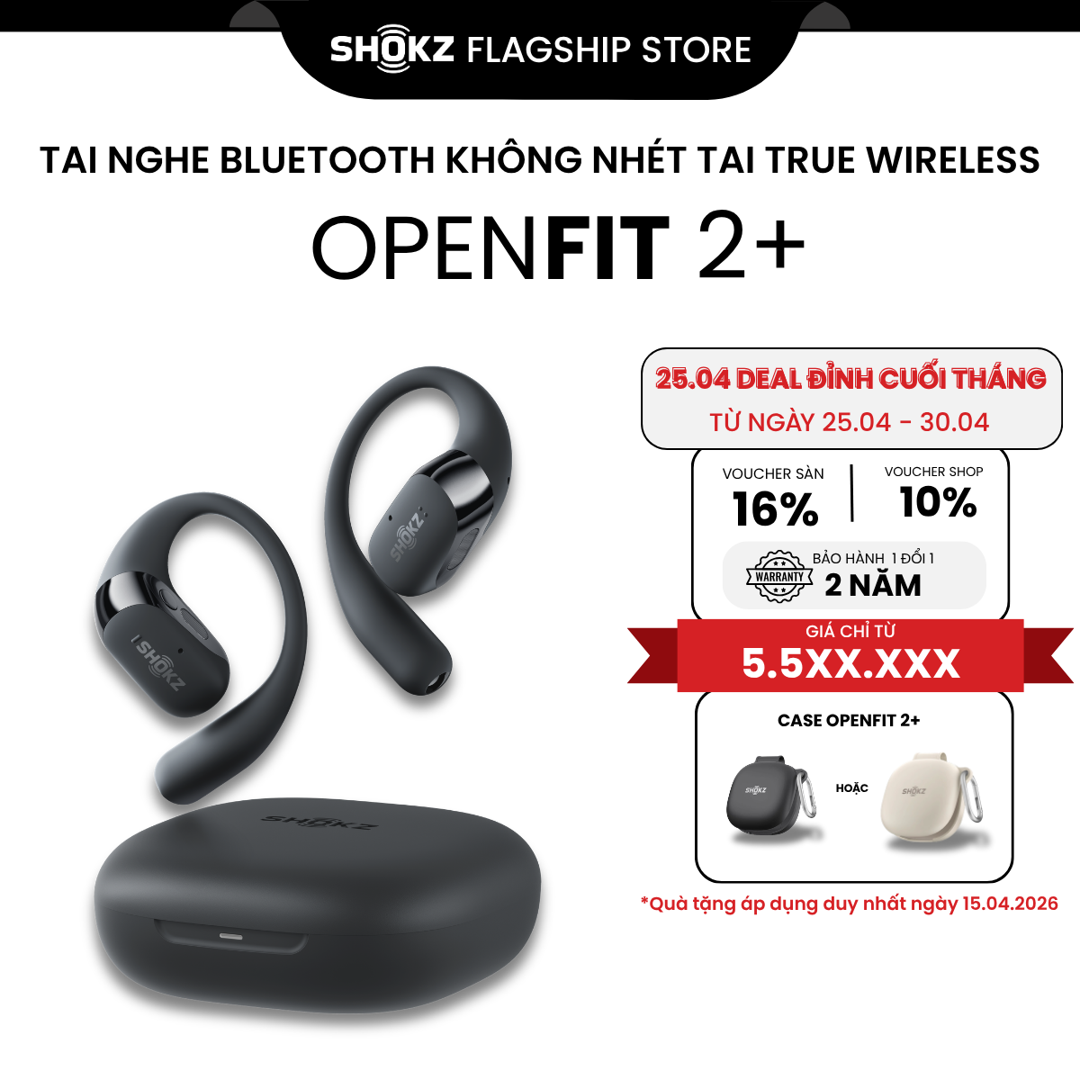 [MỚI] - Tai Nghe Không Nhét Tai True Wireless OpenFit 2+ T921 - Bảo Hành 24 Tháng - Hàng Chính Hãng