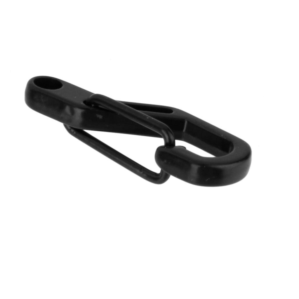 5pcs D Ring Climbing Hanging Buckle Snap Keychain Carabiners - Black
