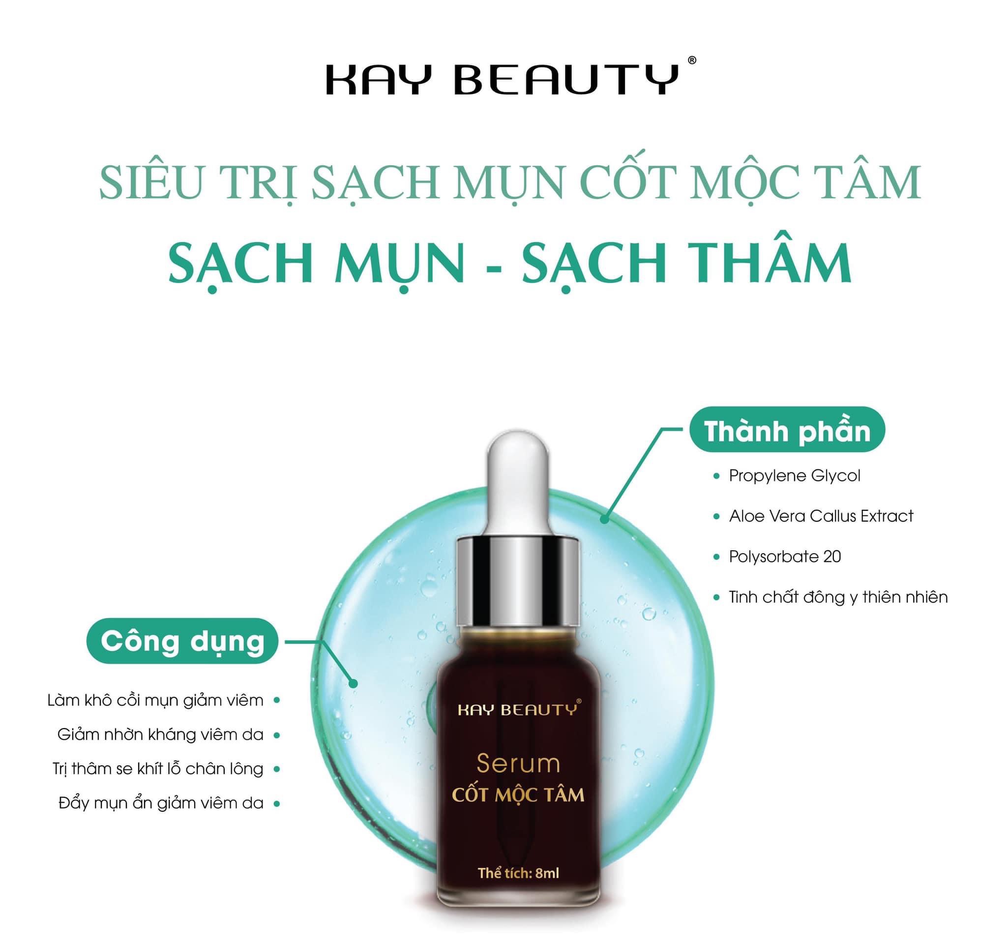 Combo 3 hộp Serum Cốt Mộc Tâm - Kay Beauty (sạch mụn, giảm thâm)