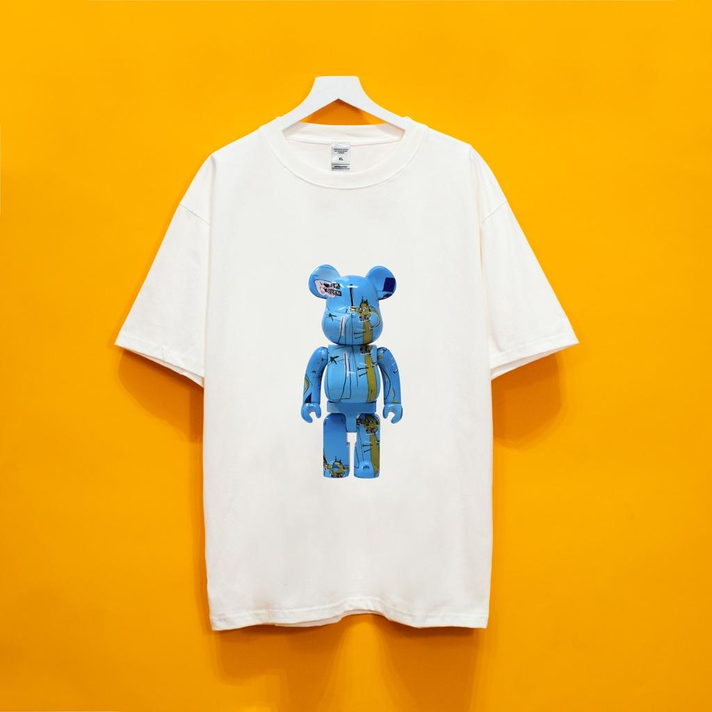Áo thun tay lỡ BEABRICK XANH 2 Hogoto shop , Áo thun unisex nam nữ from rộng oversize chất liệu cotton