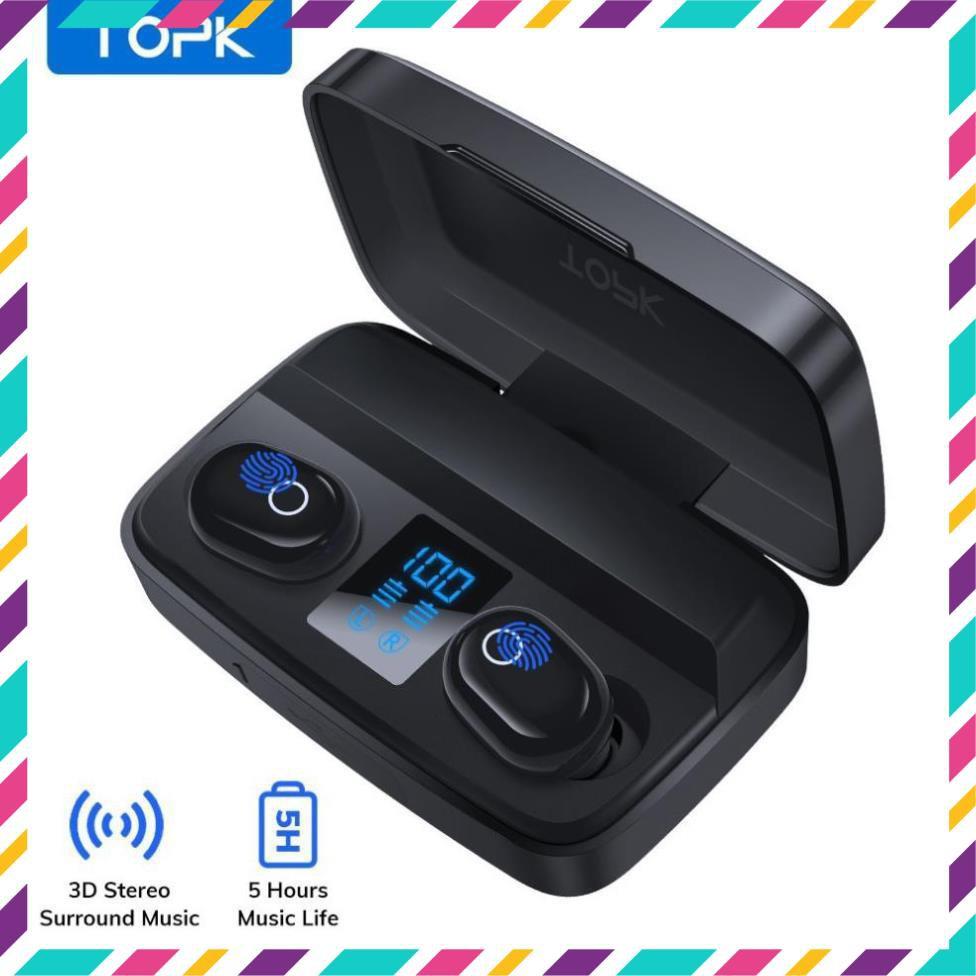 Tai Nghe TOPK T10 TWS Dạng Nhét Tai Kết Nối Bluetooth Không Dây Tích Hợp Micro Âm Thanh Chất Lượng Cao TPHCM