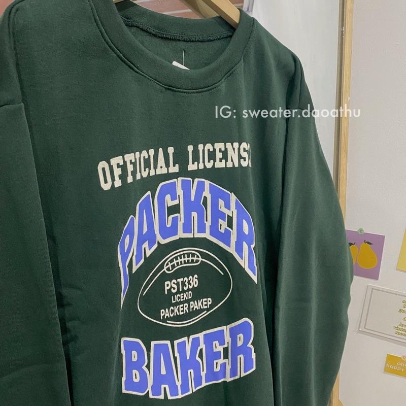 ÁO SWEATER NỈ PACKER BAKER XANH  FORM RỘNG OVERSIZE