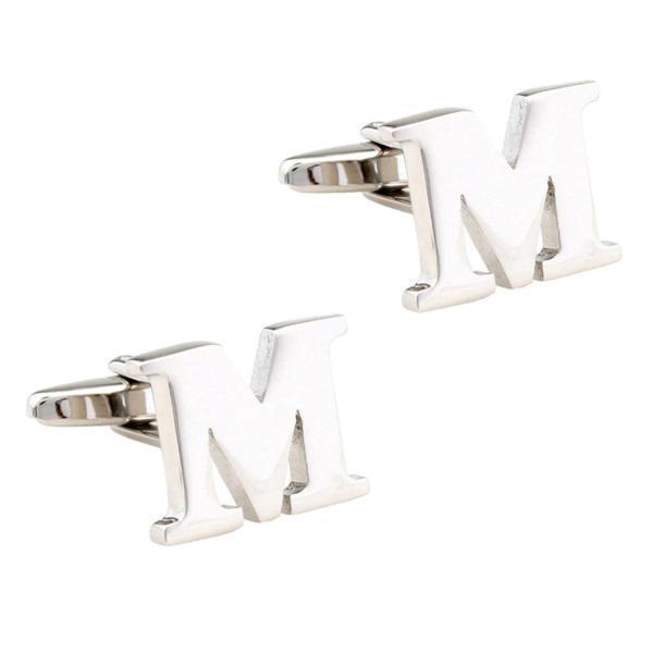 2X Mens Brass Initial Cufflinks Letter Business Shirt Cuff Links Wedding Gift M
