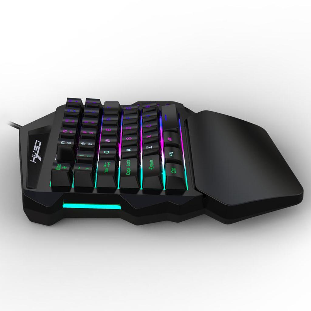 Phép Màu Sáng 7 Màu LED Backlit 35 Phím Đơn Tay Bàn Phím Chơi Game LOL CS GO PUBG