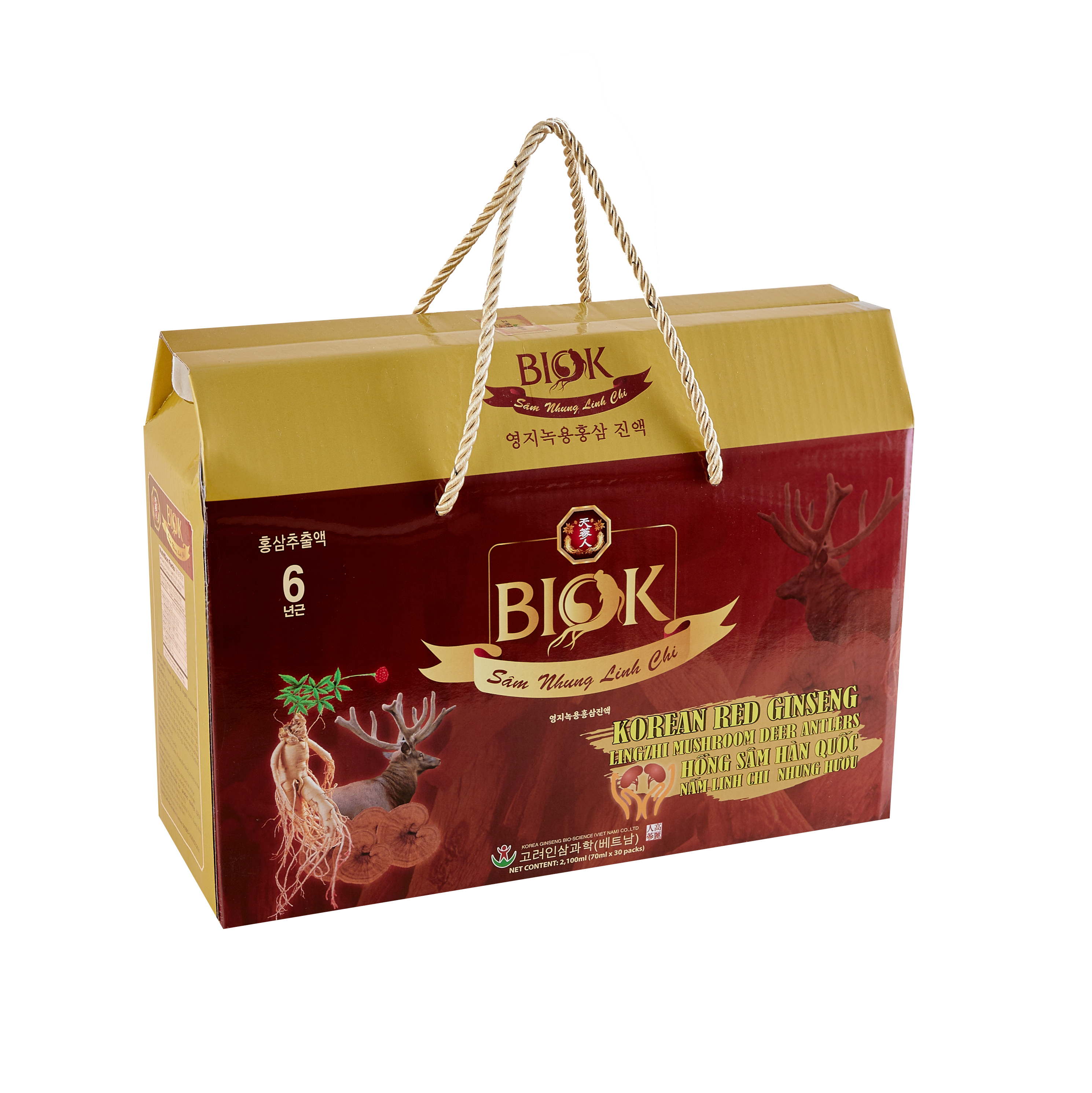 Nước uống Sâm Nhung Linh Chi Biok - Hộp 30 gói * 70ml