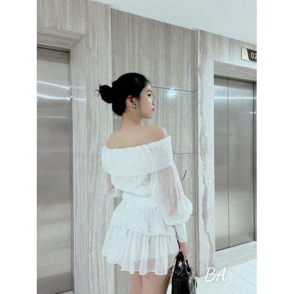 SET ÁO BẸT VAI+ CHÂN VÁY TẦNG