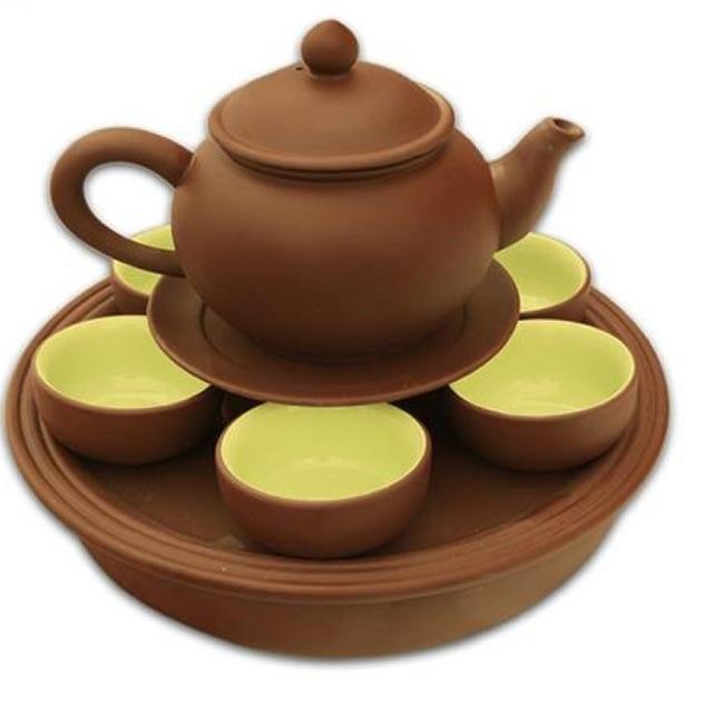 Bộ ấm chén tử sa khay đôi