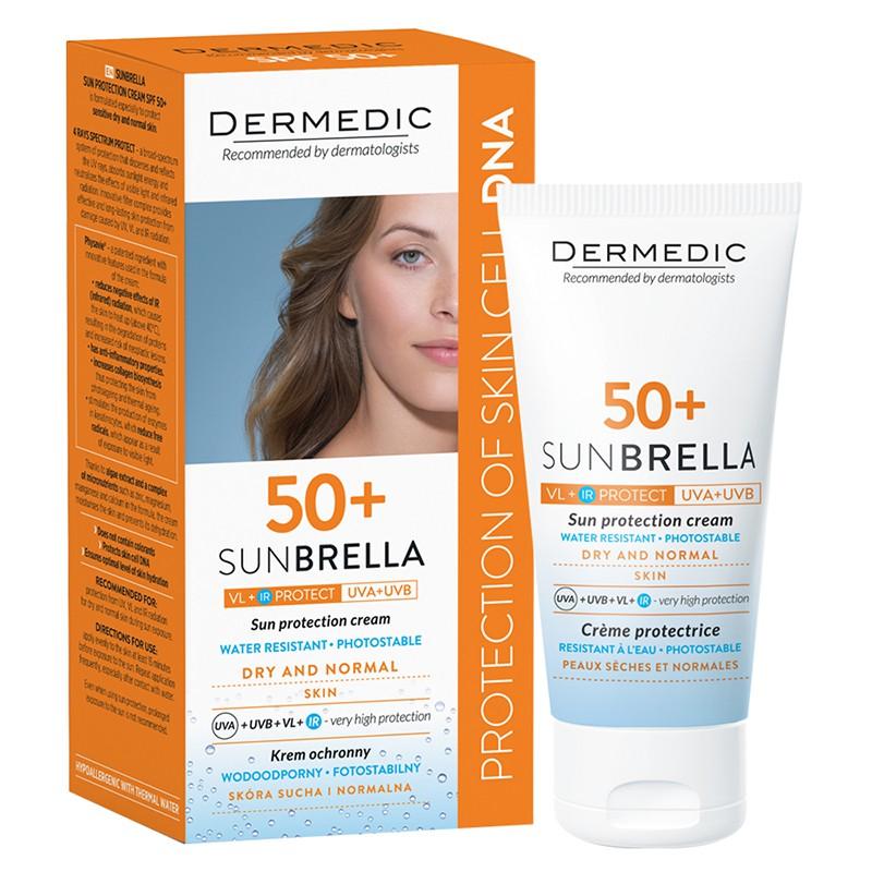 Kem chống nắng dành cho da khô Dermedic Sunbrella SPF 50+ Sun Protection Cream Dry And Normal Skin 50g