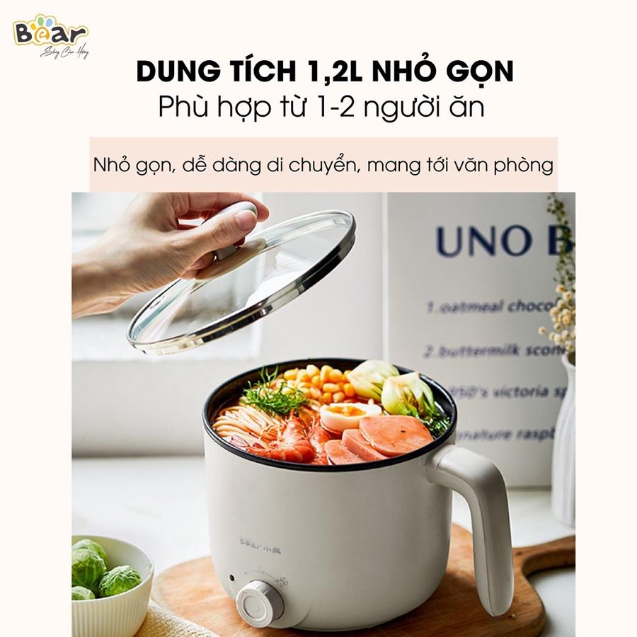 Nồi điện mini đa năng Bear 1.2L (kèm khay hấp) nồi lẩu điện mini, Anh Lam Store - Hàng chính hãng