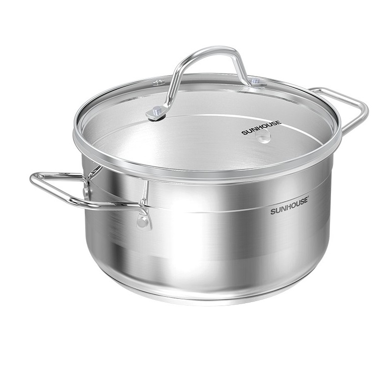 BỘ NỒI INOX 5 ĐÁY SUNHOUSE SHG669 - Hàng Chính Hãng