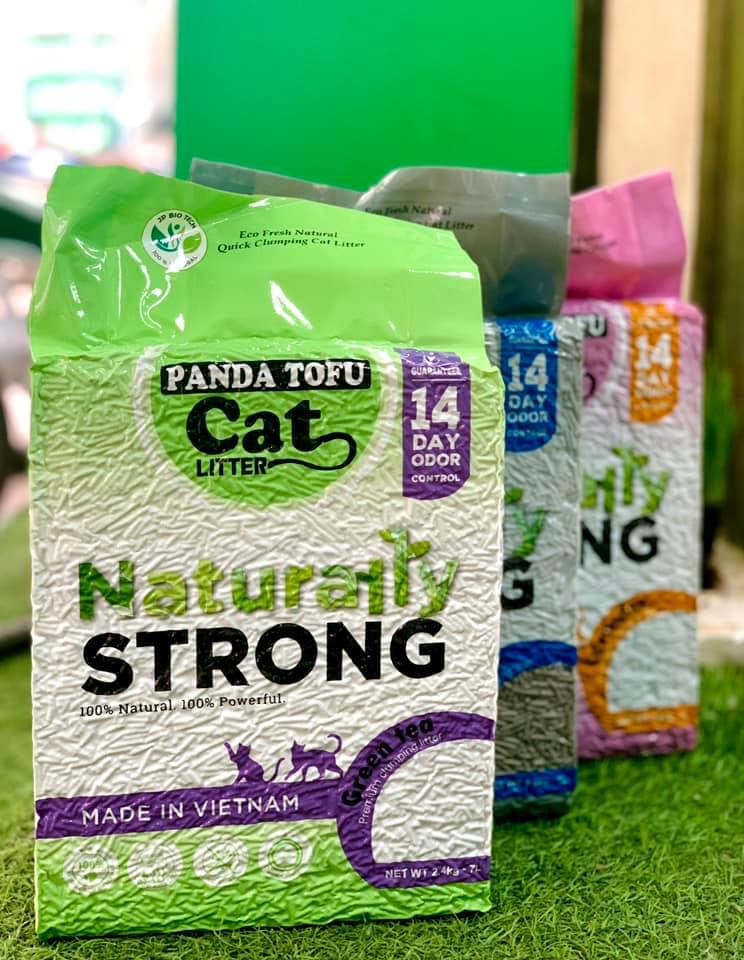 Cát Đậu Nành PanDa Tofu Cat Litter Naturaly Strong Hàng Việt Nam 7L