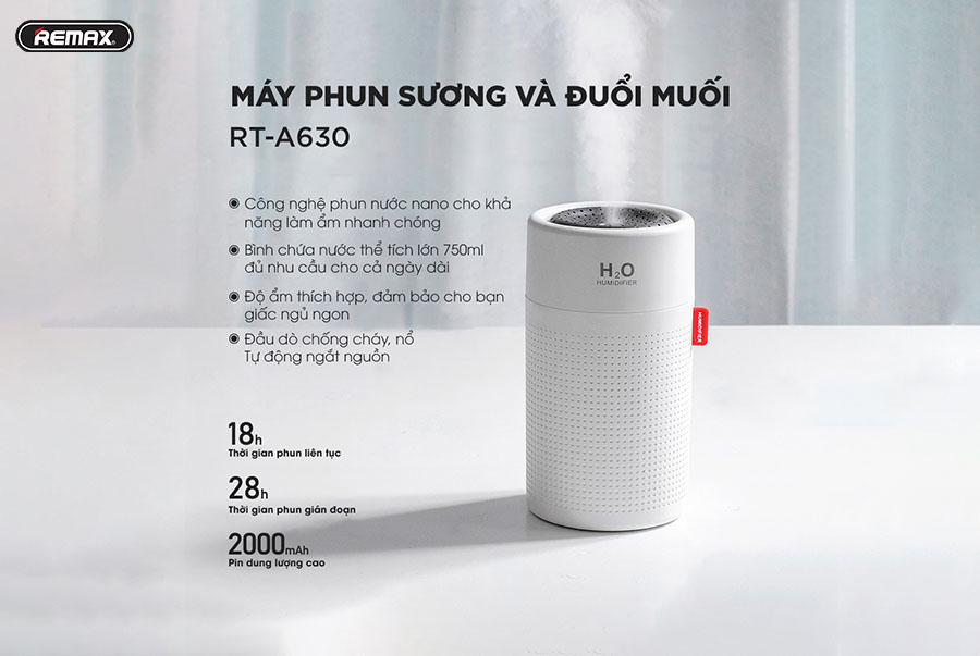 Máy Phun Sương Dưỡng Âm REMAX RT-A630 0.7L - Hàng Chính Hãng