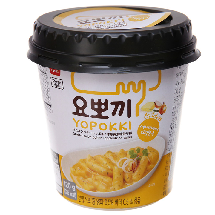 Combo 3 Cốc Bánh Gạo Hàn Quốc YOPOKKI Vị Xốt Bơ Hành