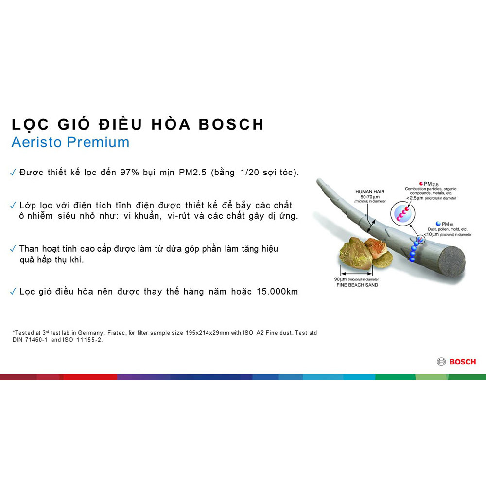 Lọc Điều Hòa Cao Cấp BOSCH Aeristo Premium AP-H07 Cho xe Honda Accord (02 - 08)/(12 - ), Civic (06-15),CR-V (05 - 16)