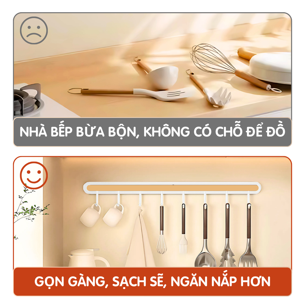 Móc treo nhà bếp Dola Home tối giản, phong cách Japandi, không cần khoan tường treo đồ nhà bếp,tiết kiệm không gian