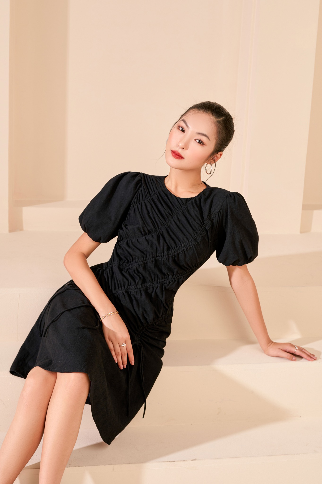 OLV - Đầm Black Ruched Dress