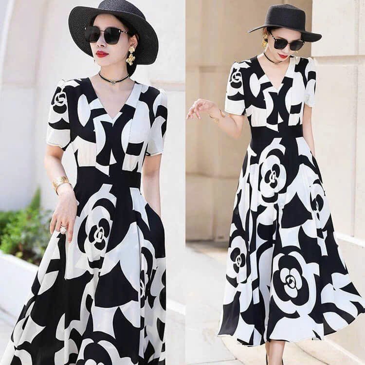 ĐẦM XÒE LỤA HỌA TIẾT CAO CẤP