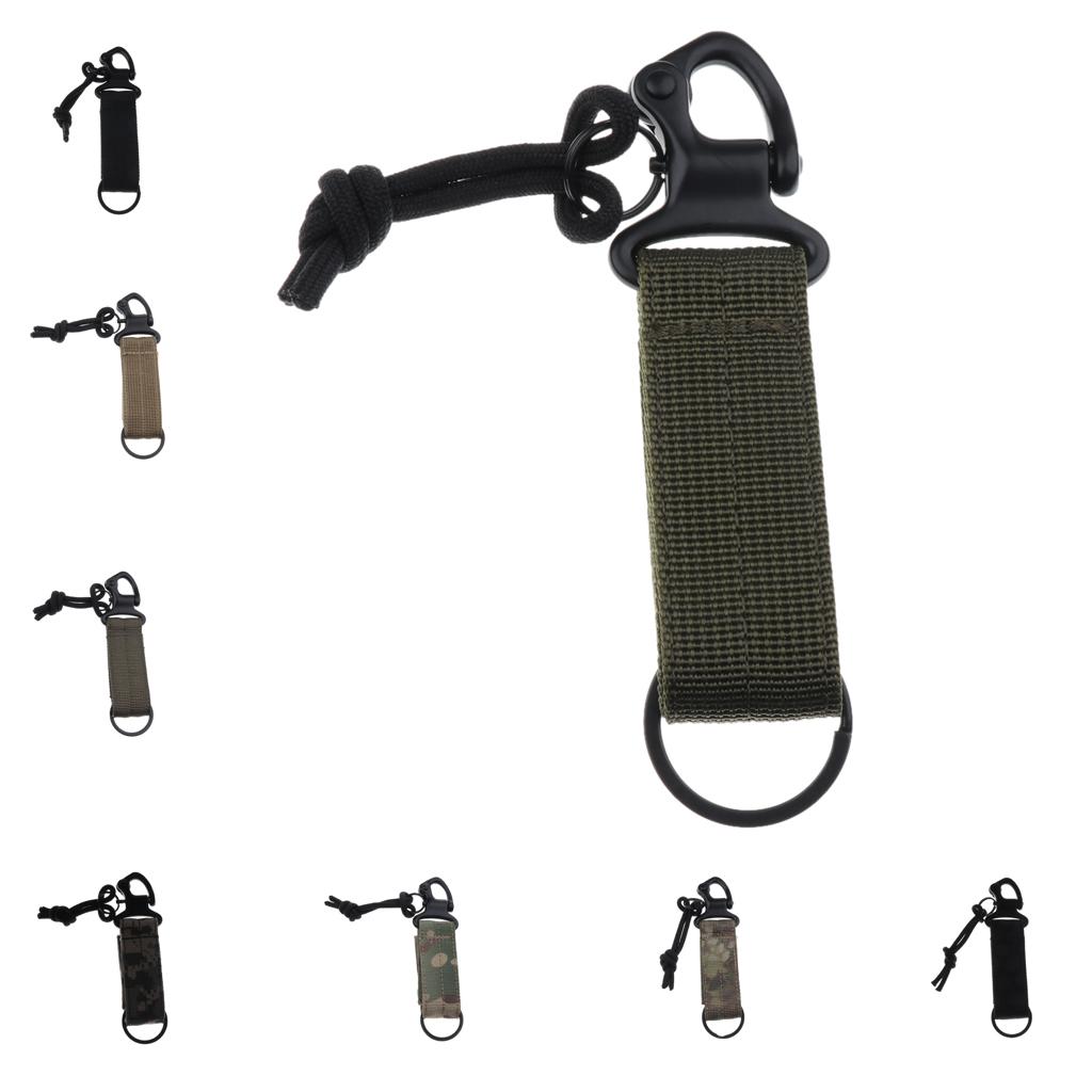 Nylon Multifunctional Molle Harness D Ring Belt Clip Carabiner Keychain Hook