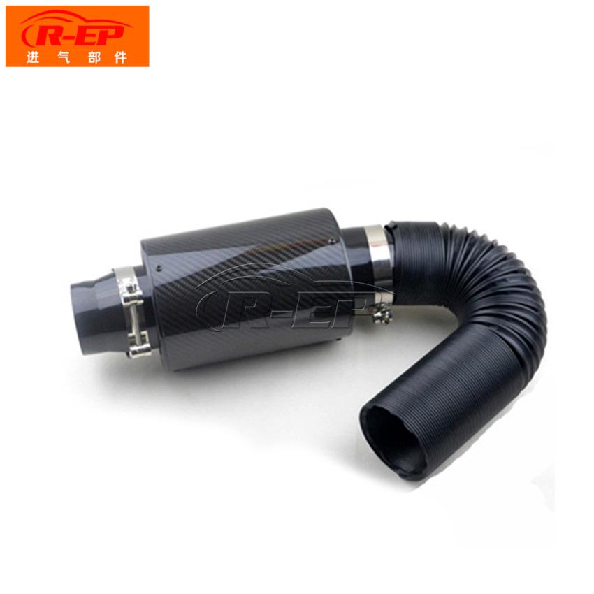 Giao hàng nhanh ebay Amazon xe hơi nóng bằng sợi carbon bộ hộp khí nạp đã sửa đổi bộ lọc không khí lưu lượng cao