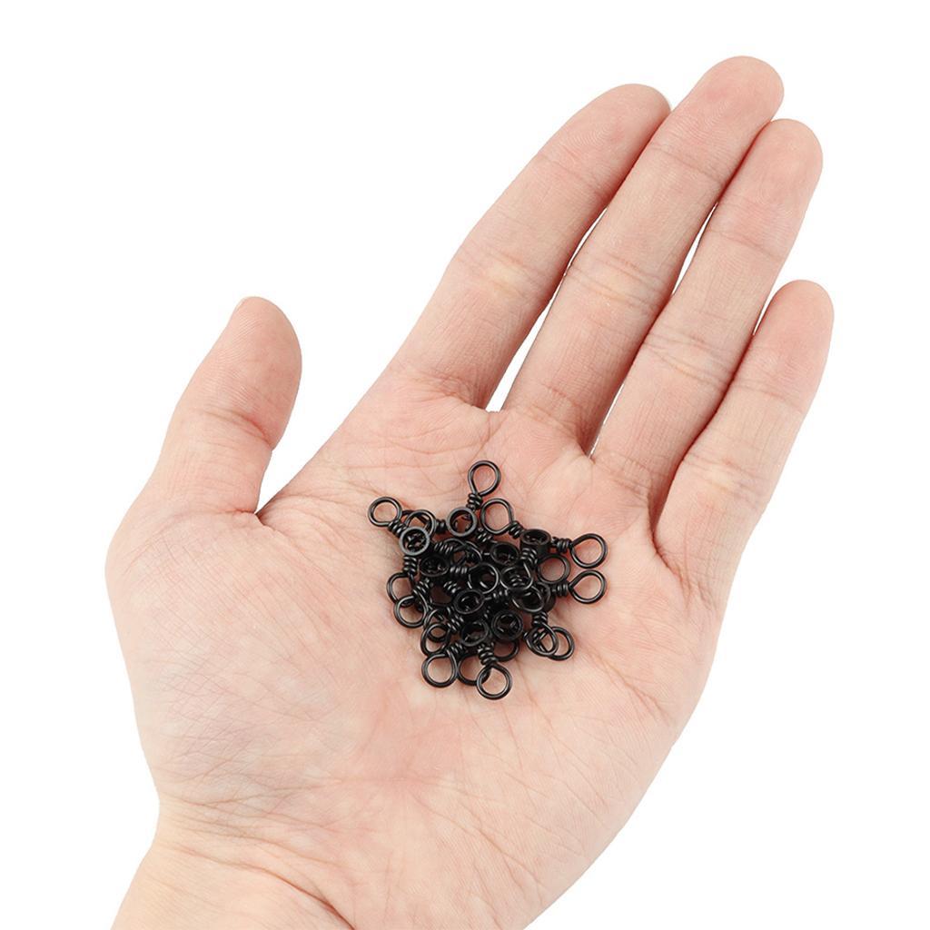 6/8/10pcs 3 Way Rolling Barrel Swivels Solid Rig Fishing Line Connector A
