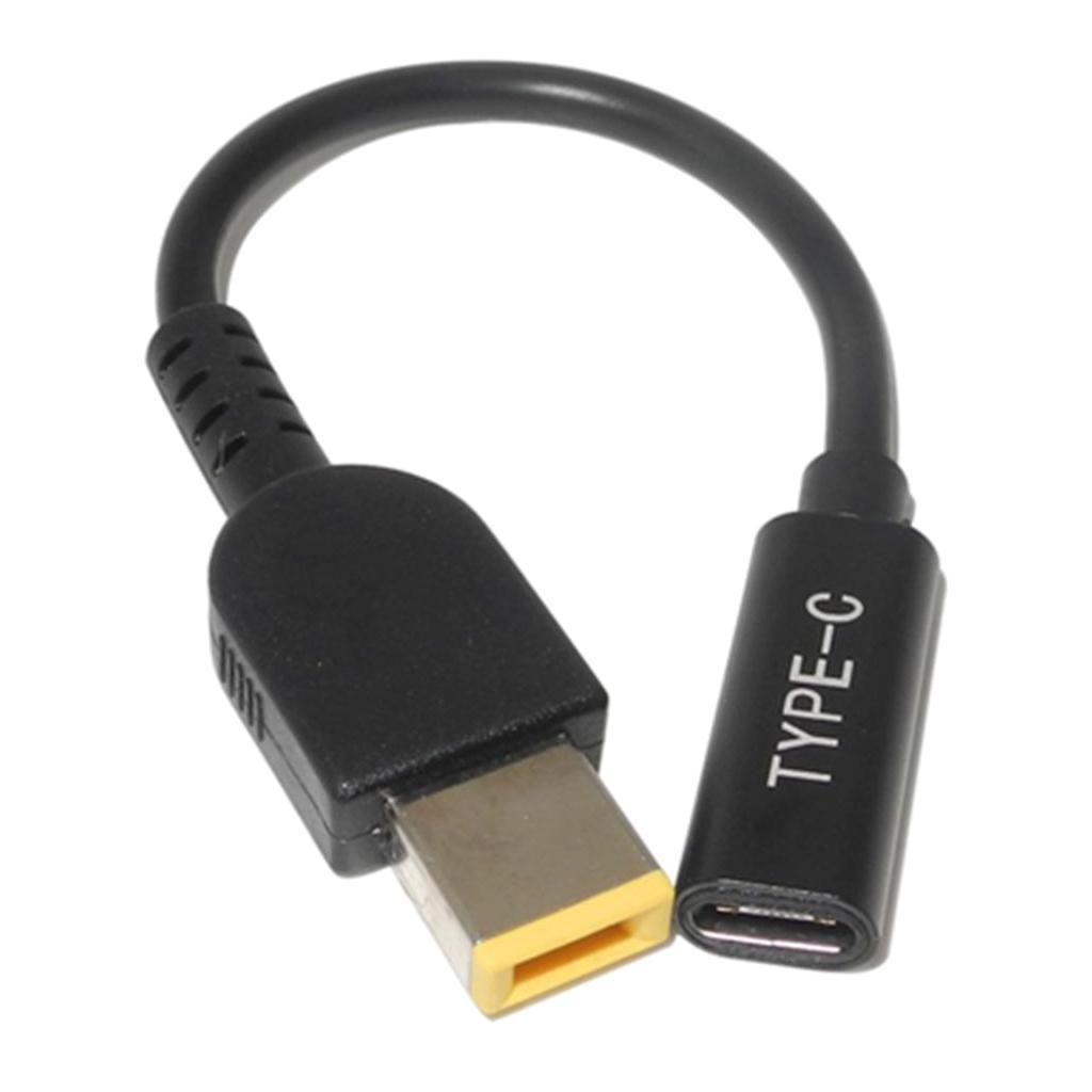 Laptop Power Cable USB Type-C Female To Square Plug Charger For Lenovo