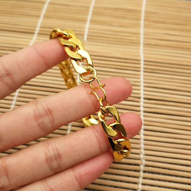 Combo 2 Vòng tay nam mạ vàng 18k hợp kim không gỉ kiểu zig zag sang trọng bền màu