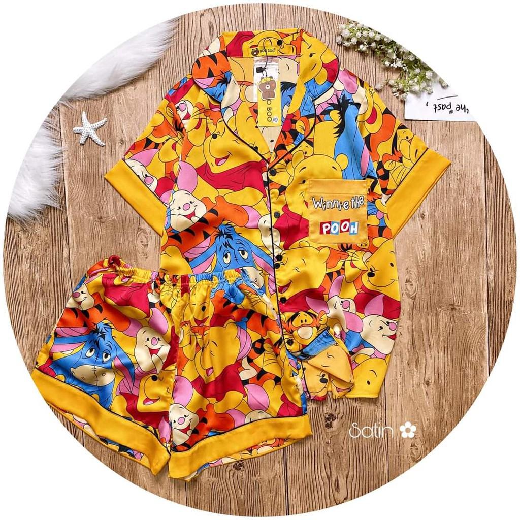 Bộ Satin Gấu Pooh Mới