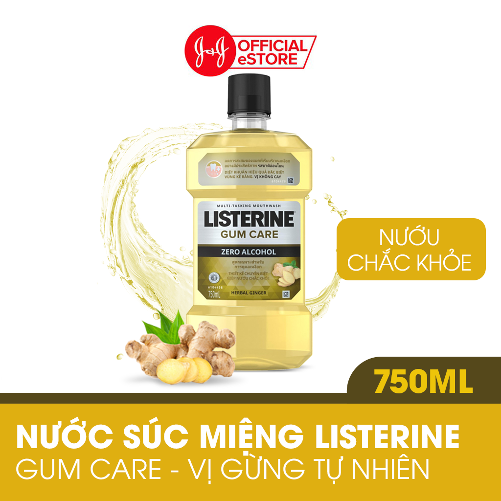 Nước Súc Miệng Giúp Nướu Chắc Khỏe Listerine Gum Protect Zero Alcohol - Dung Tich 250ml -750ml