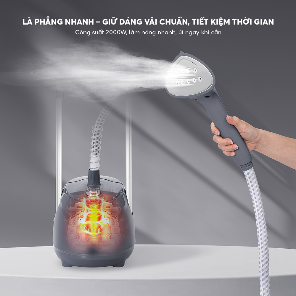 Bàn Ủi Hơi Nước Đứng Elmich GSE9167 2000W 1.7L, Hàng Chính Hãng, 2 Chiều, 10 Mức Hơi Phun - JoyMall