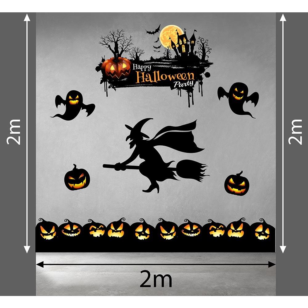 DECAL TRANG TRÍ HALLOWEEN 2021 COMBO MÀN ĐÊM MA QUÁI