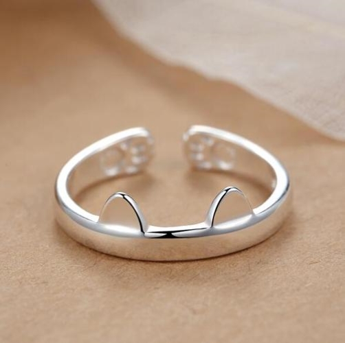 Nhẫn nữ bạc NgọcHY, kiểu dáng Tai Mèo xinh xắn